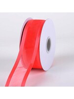 7/8 Inch Watermelon Organza Ribbon Two Satin Edges