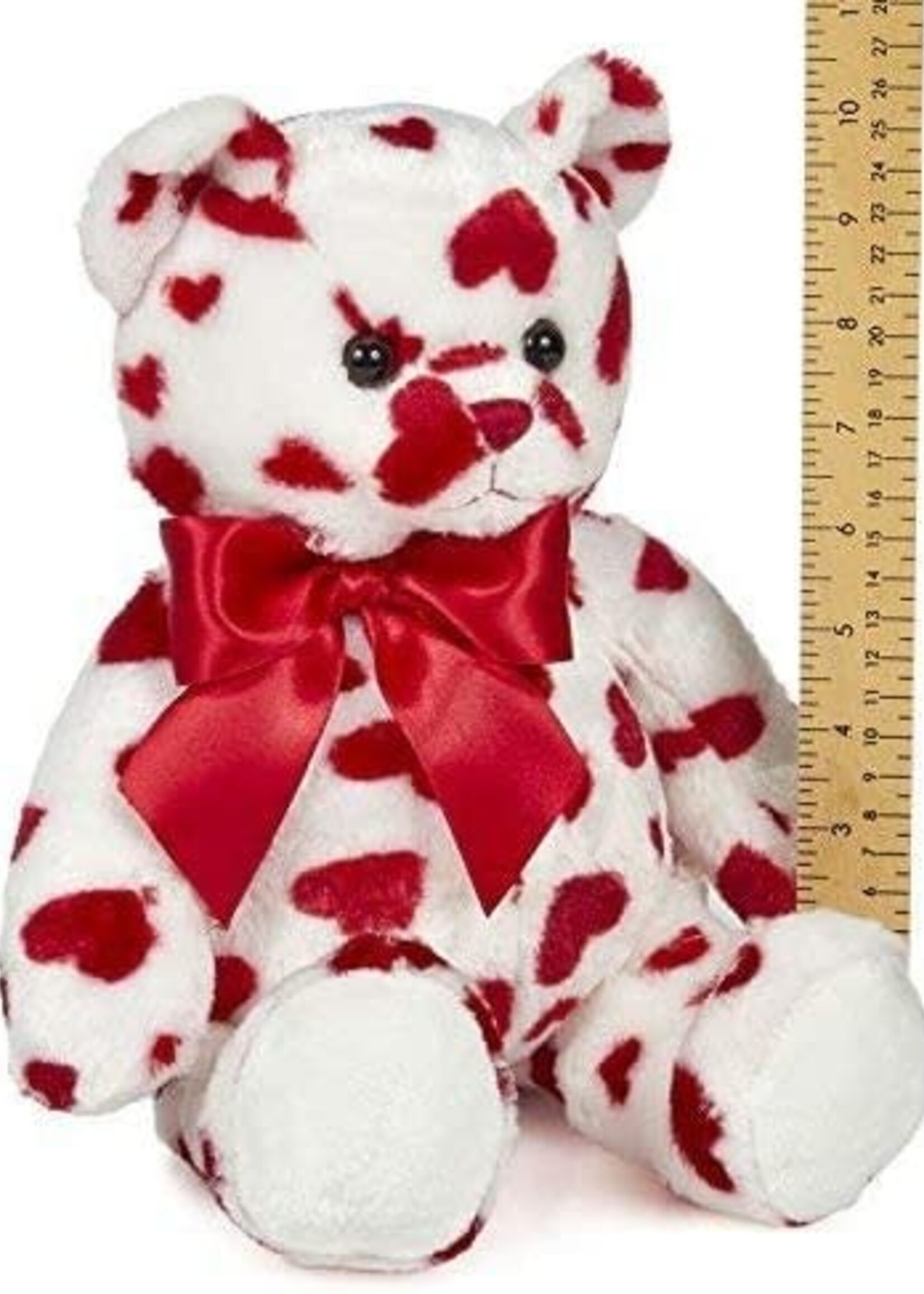 Lil' Cutie White Plush Stuffed Animal Teddy Bear with Hearts, 14 inches