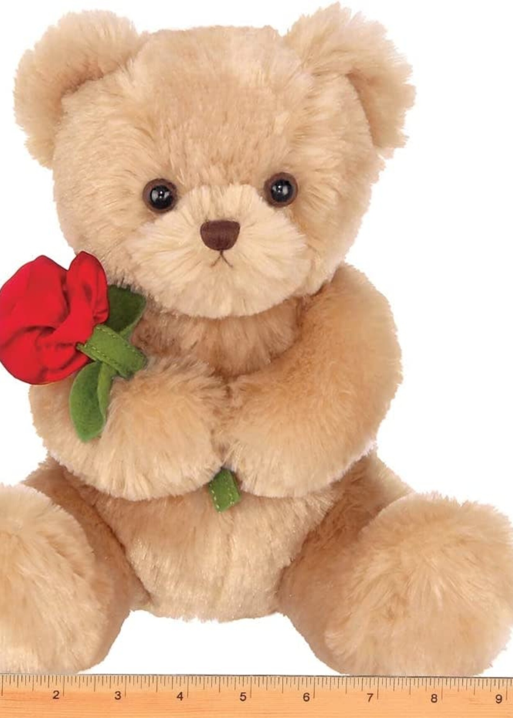 Remington Plush Stuffed Animal Teddy Bear with Rose, 9.5 Inches