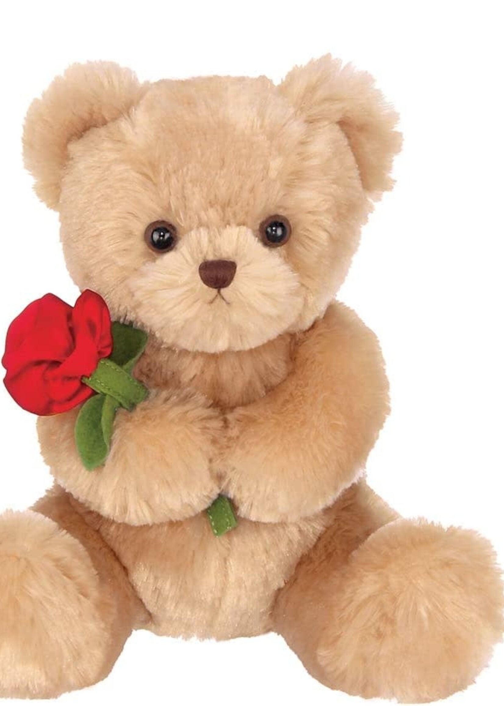 Remington Plush Stuffed Animal Teddy Bear with Rose, 9.5 Inches