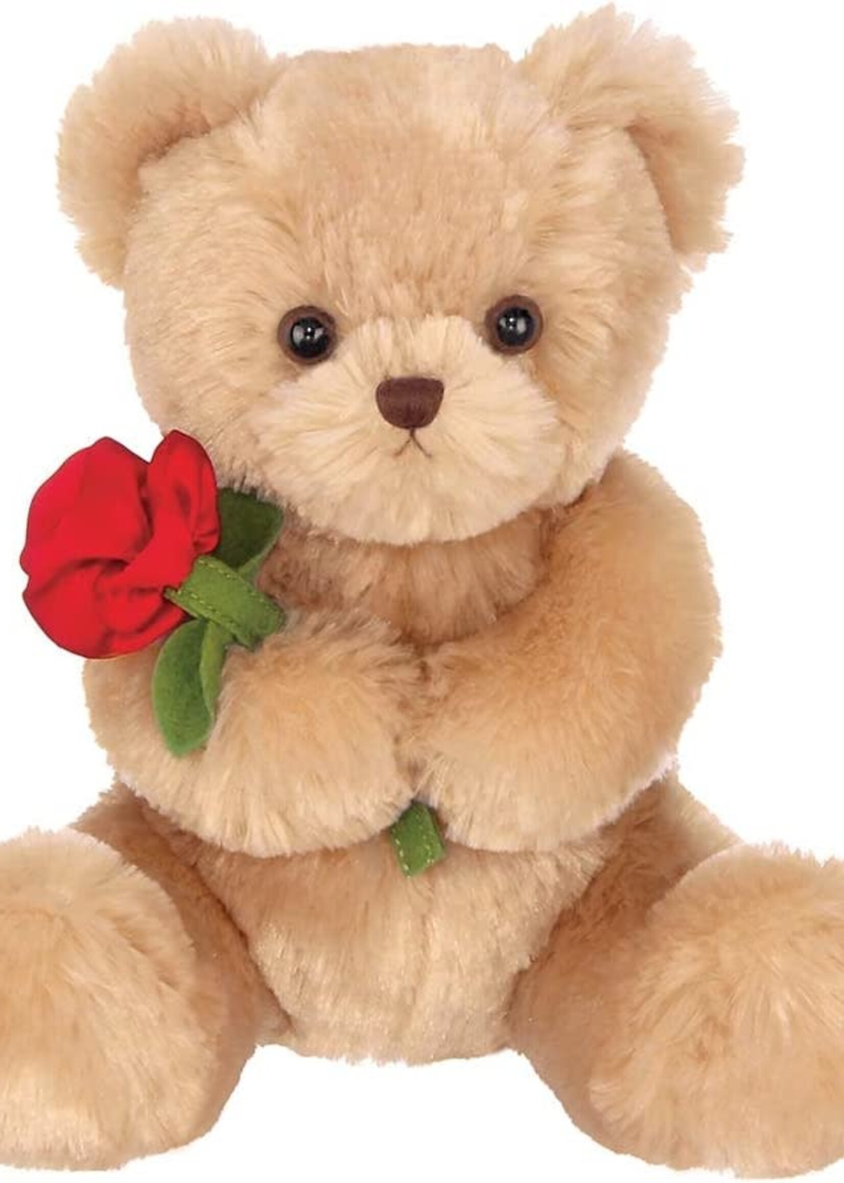 Remington Plush Stuffed Animal Teddy Bear with Rose, 9.5 Inches