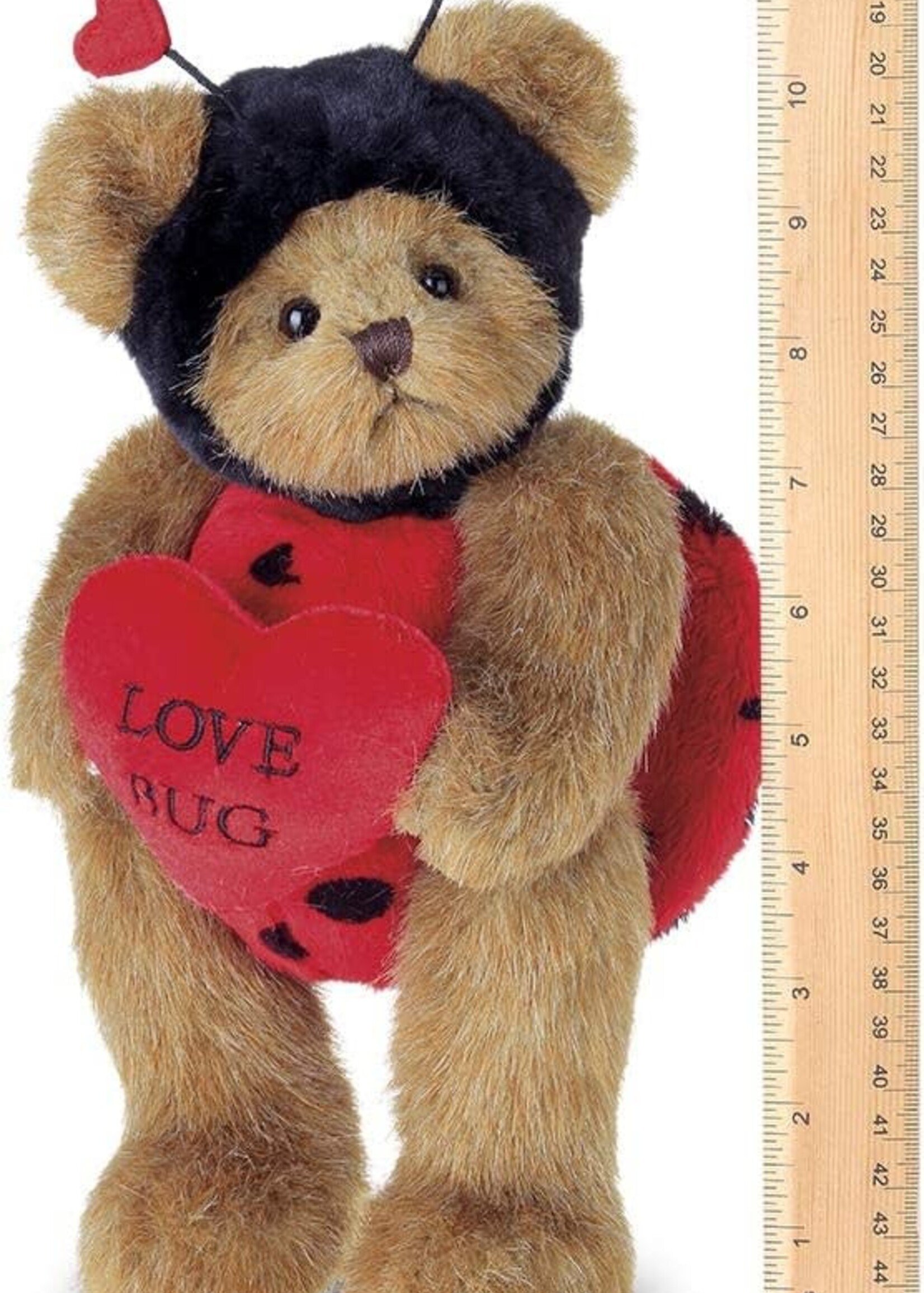 Love Bug Stuffed Animal Teddy Bear Holding Heart, 10 inch