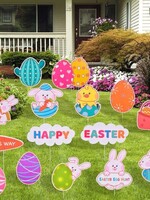 15PCS Happy Easter Yard Signs Decorations
