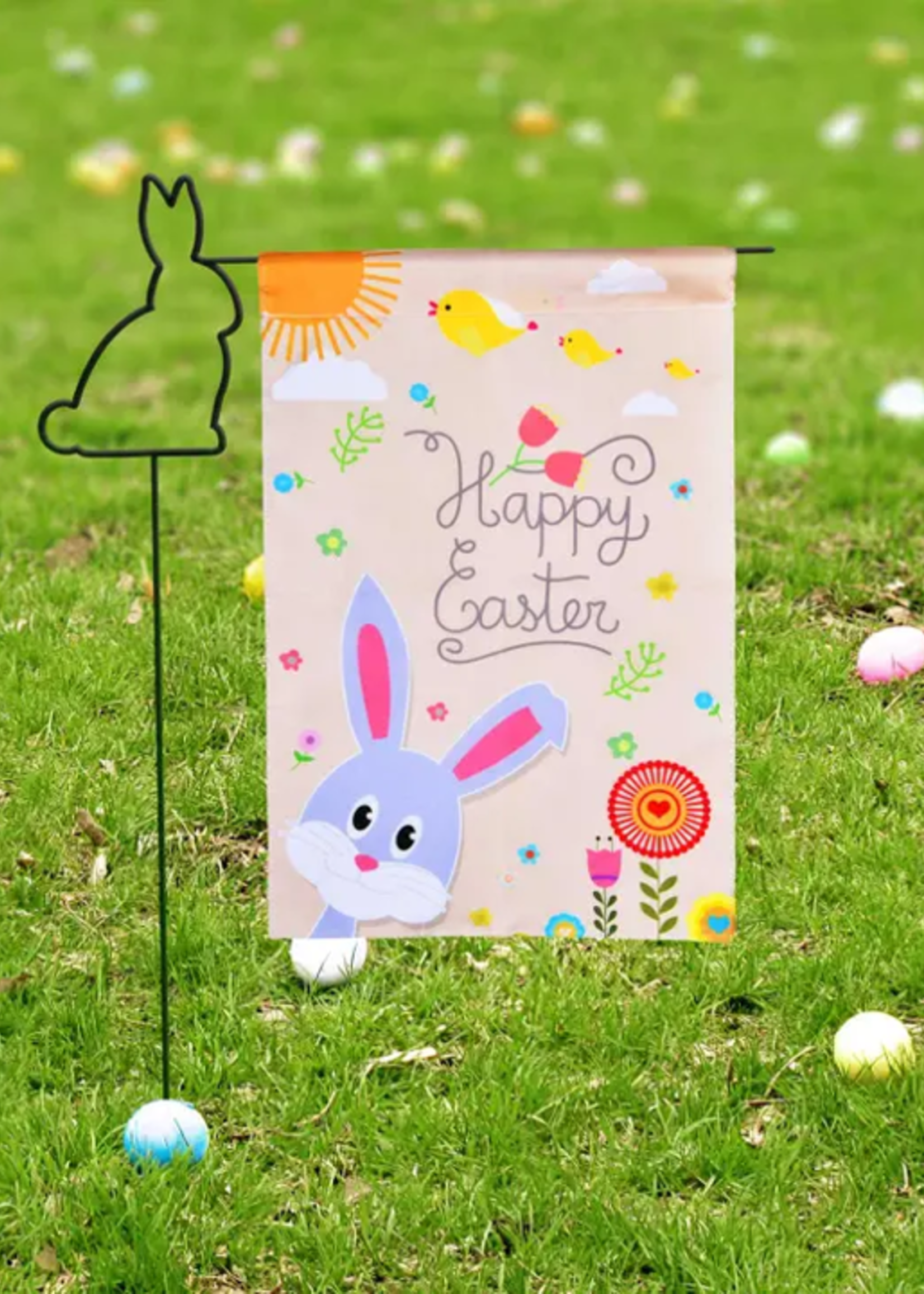 Happy Easter Garden Flag Vertical Double Sided 17.7 x 12 Inc