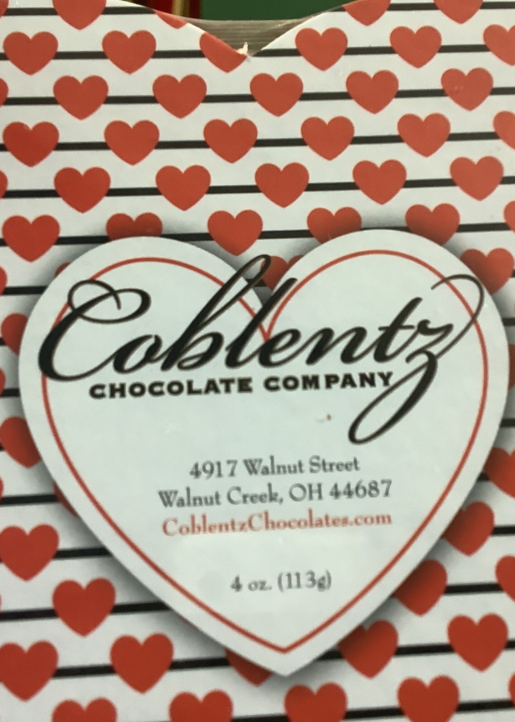 Heart shape Coblentz chocolate 4oz