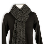 Handmade Charcoal Wool Blend Extra Thick Scarf