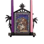 Stained Glass Nativity Candle Holder
