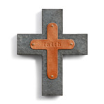 Metal and Leather Faith Wall Cross