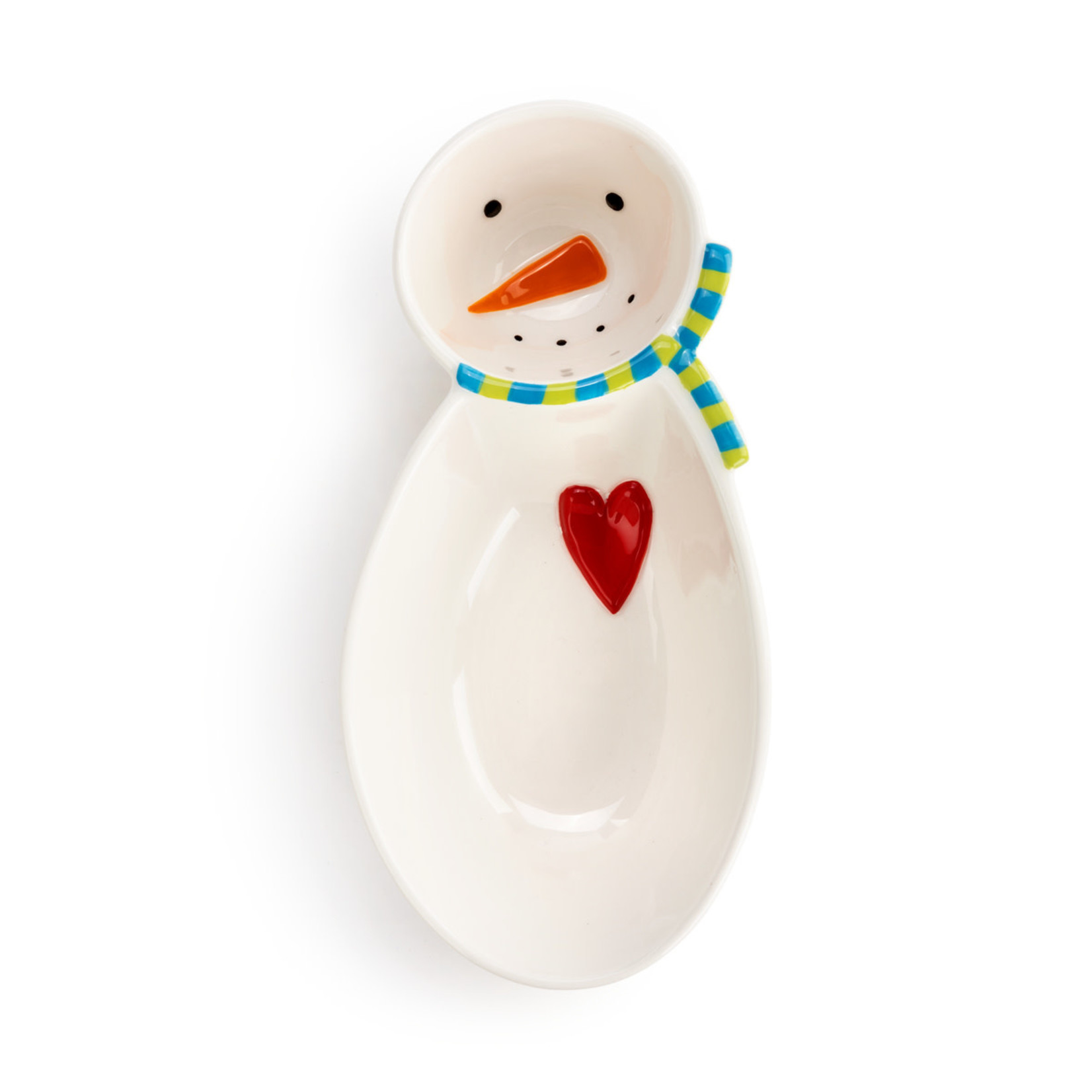 Ceramic Snowman Heart Divided Dish