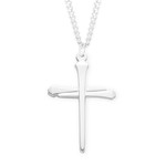 Sterling Silver Nail Cross Necklace with 24" chain
