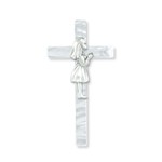 Pearlized Communion Girl Cross
