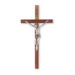 Walnut Crucifix with Pewter Corpus
