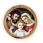 Olive Wood Icon Magnet - Holy Family