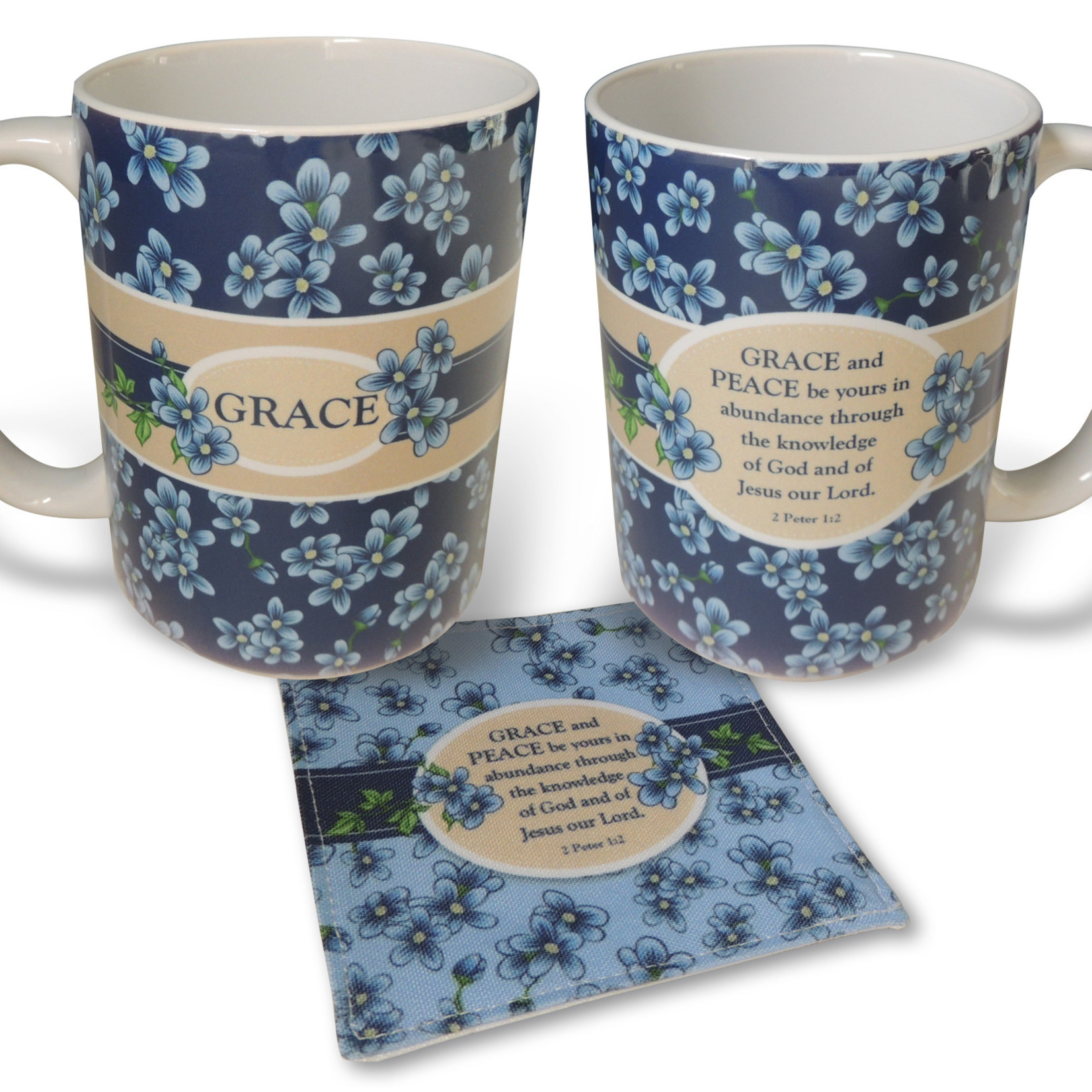Grace & Peace Mug & Fabric Coaster Set