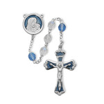 Light Blue Rosary with Enamel Centerpiece