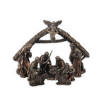 Bronze Nativity with Stable 10 pc Set