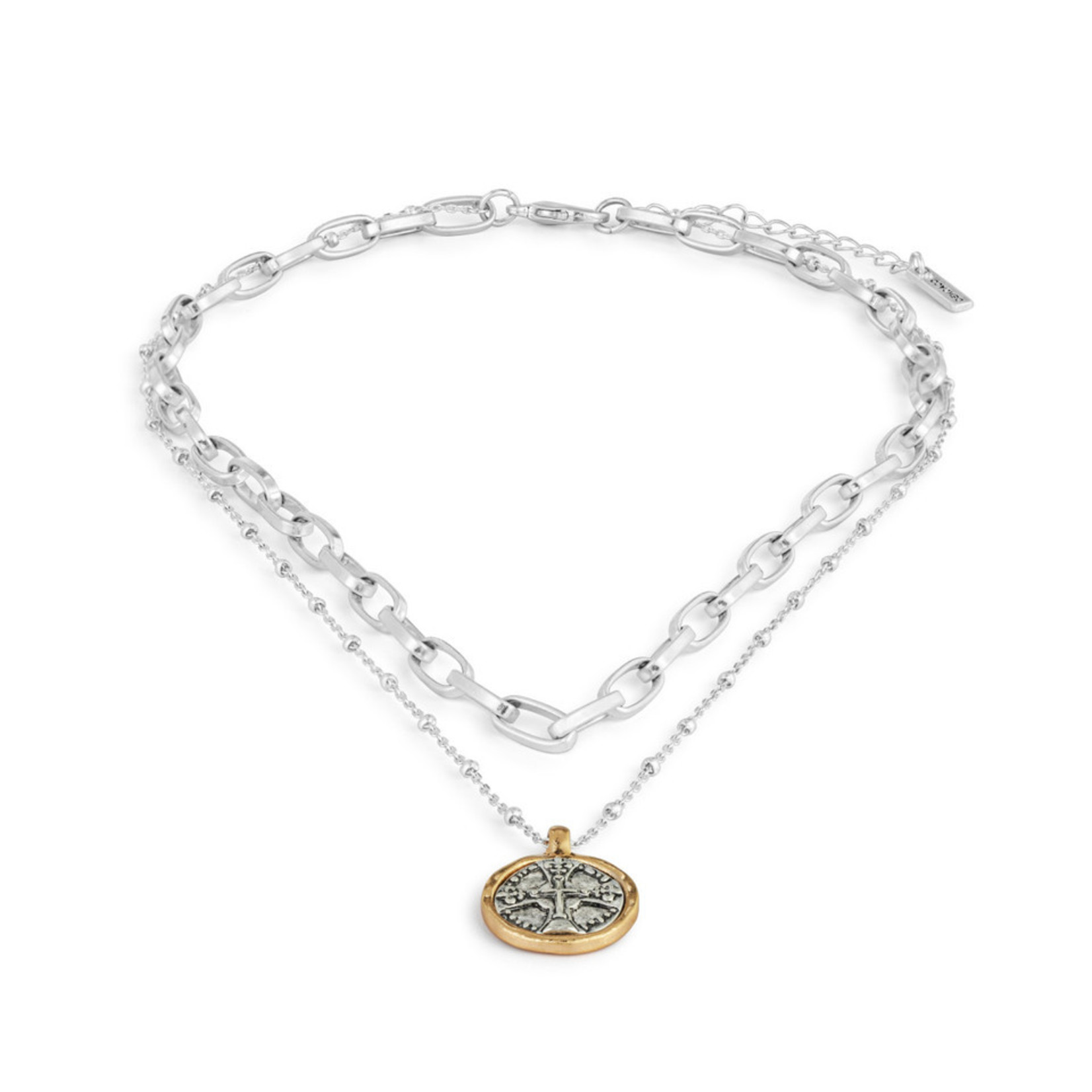 Wrapped in Prayer Layer Necklace - Silver