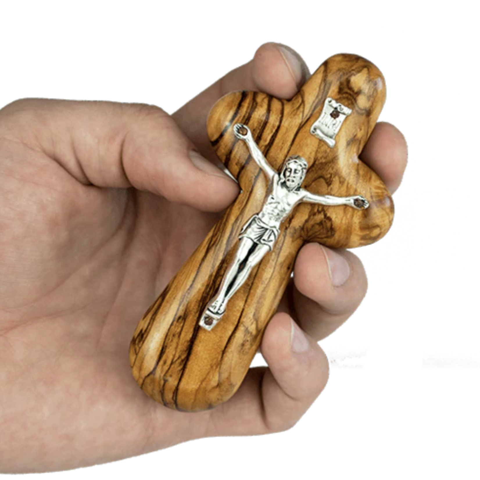 Olive Wood Crucifix Comfort Cross