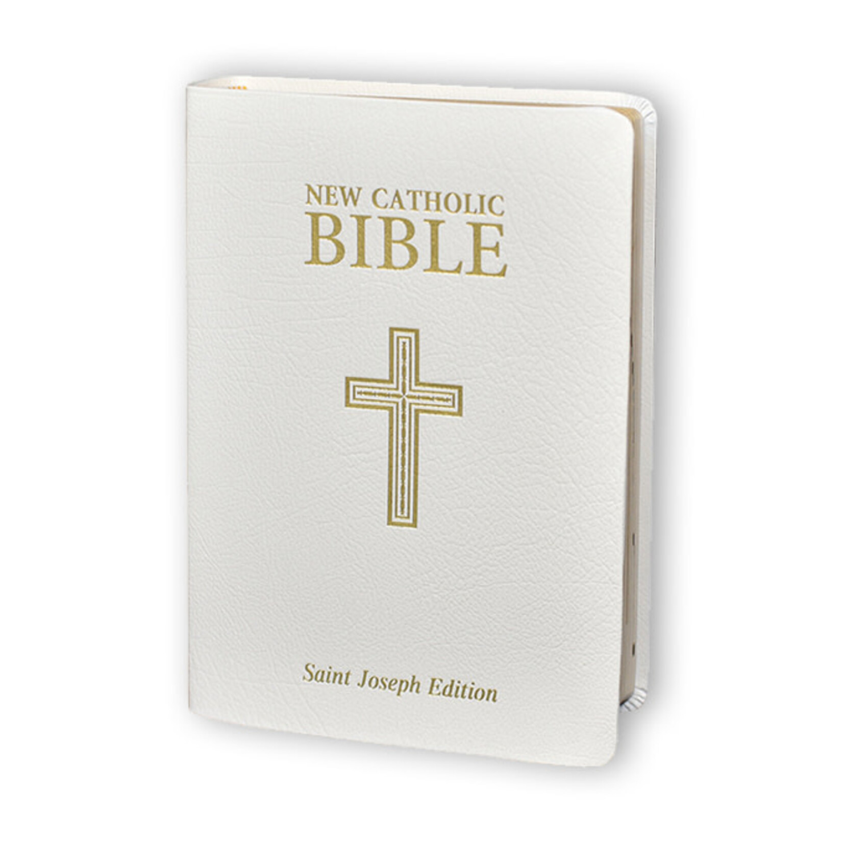 White Leather Personal Size New Catholic Bible