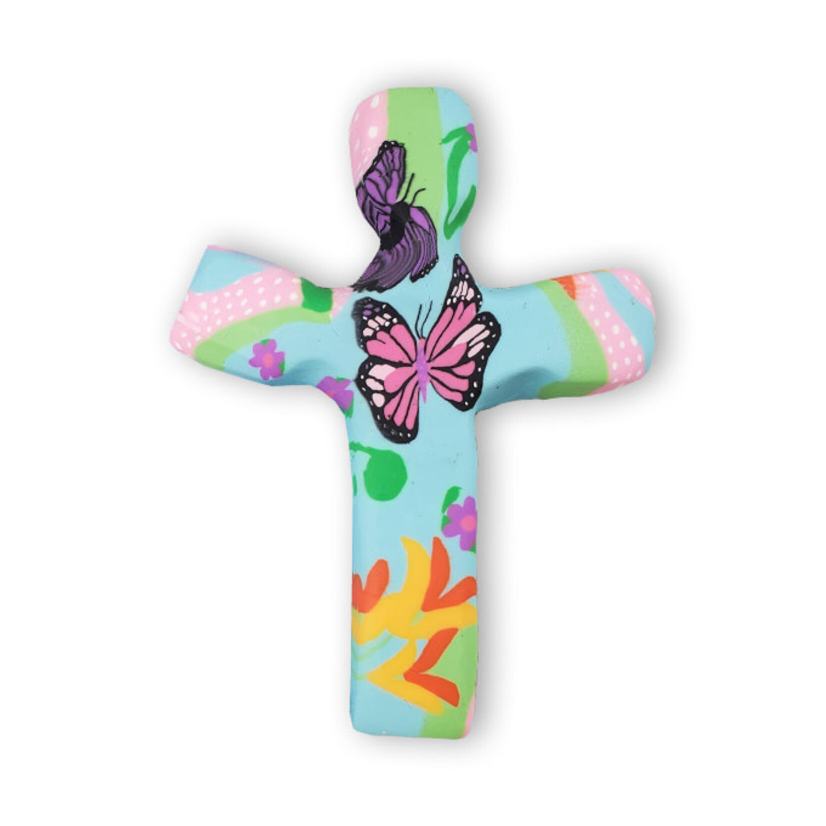 Butterfly Garden Handheld Clay Cross