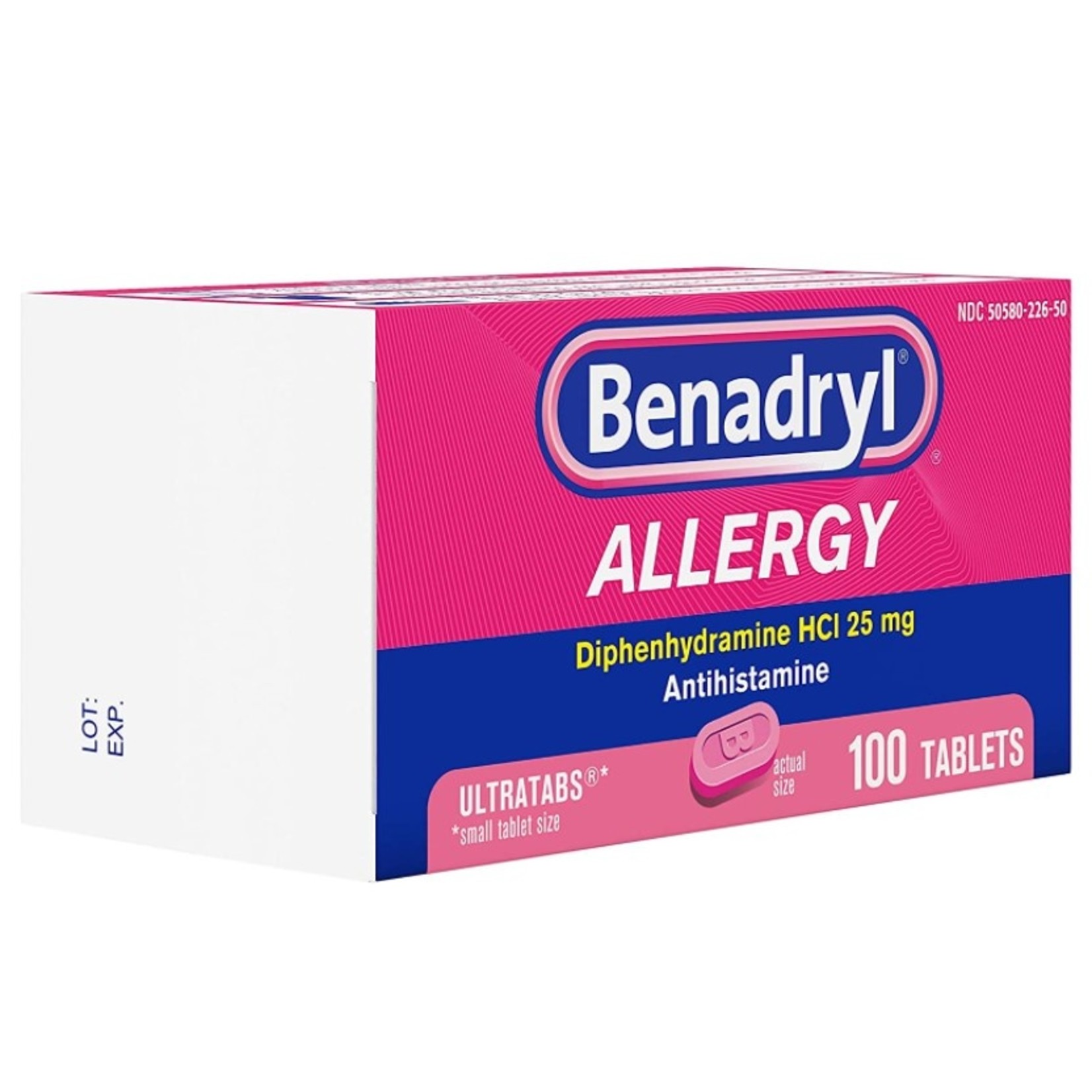 Benadryl Allergy Diphenhydramine HCL 25 mg - 100 tablets