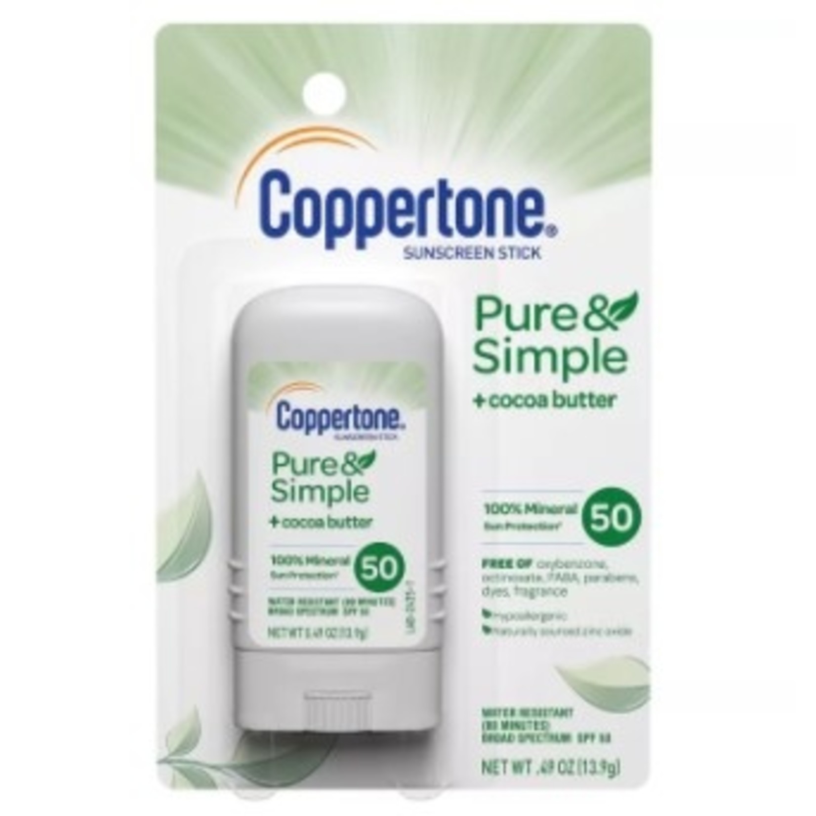 Coppertone Sunscreen Stick + Cocoa Butter 50 SPF .49 OZ