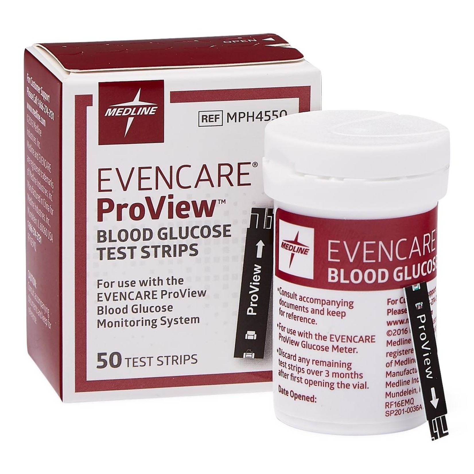 EVENCARE ProView Blood Glucose Test Strips 50 ct