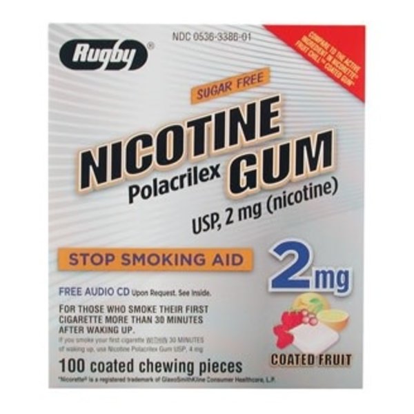 Rugby Nicotine Gum 2mg Strength 100pcs.