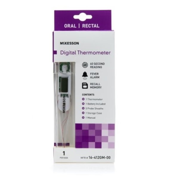 McKesson Digital Stick Thermometer Oral / Rectal / Axillary Probe Handheld