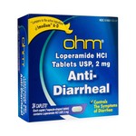 Ohm Anti Diarrhea Caplets Loperamide 2mg 24ct.