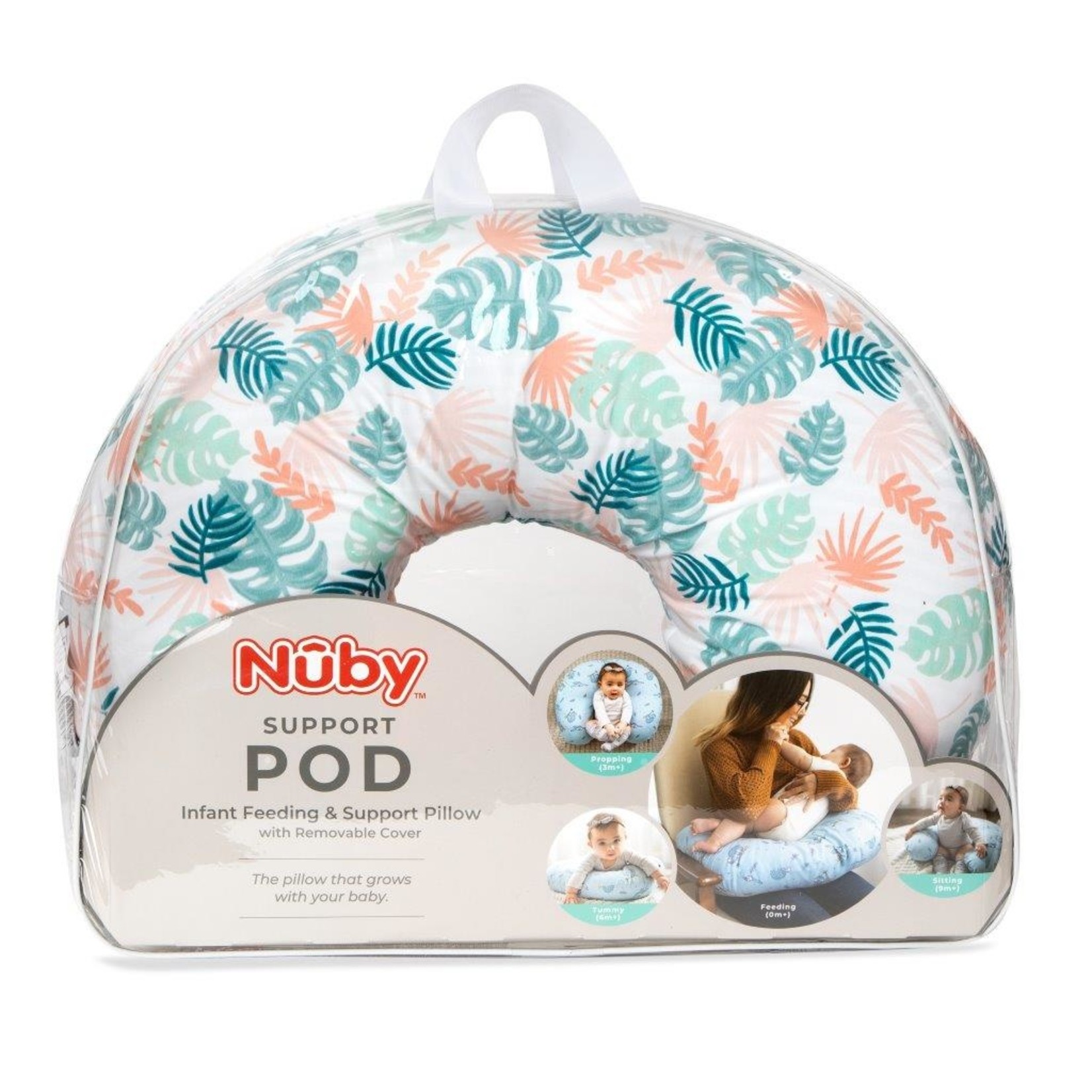 Nuby Nursing Pillow - Infant Feeding and Support Pod - w/Removeable Cover -