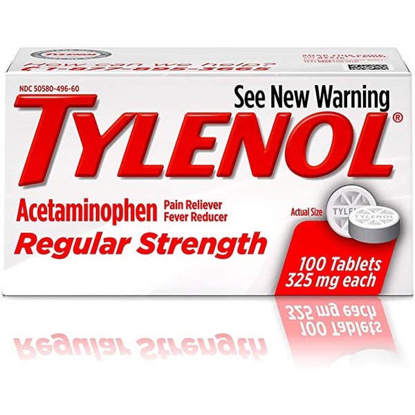 Tylenol Acetaminophen Regular Strength 325mg 100 tablets