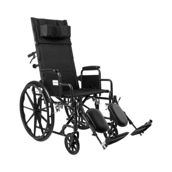 McKesson Reclining Wheelchair - Elevating Legrest - 18 Inch Seat Width - 300 lbs. Weight Capacity