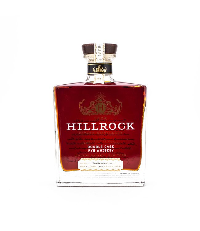 Hillrock Double Cask Rye Whiskey Holiday Dram 2022
