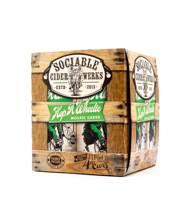 Sociable Hop A Wheelie Mosaic Guava Cider 4pk 16oz