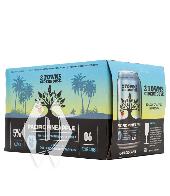 2 Towns Pacific Pineapple Cider 6pk 12oz