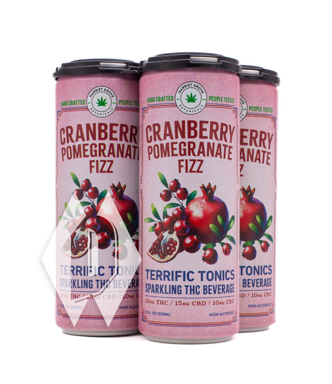 Harriet Grove Terrific Tonics Cranberry Pomegranate Fizz 4pk 12oz