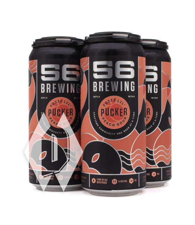 56 Brewing Fuzzi Little Pucker Peach Sour 16oz 4pk