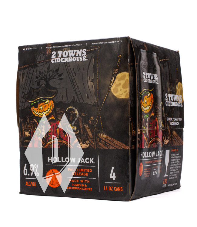 2 Towns Hollow Jack Cider 16oz 4pk
