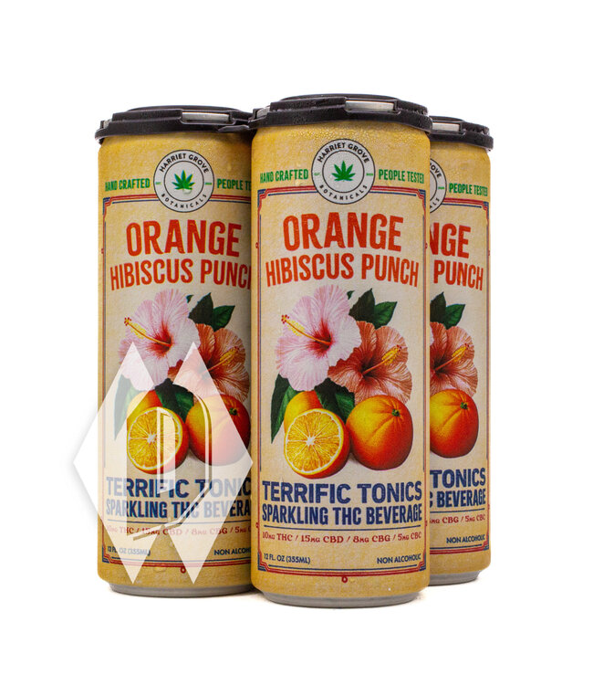 Harriet Grove Terrific Tonics Orange Hibiscus Punch 10mg 12oz 4pk