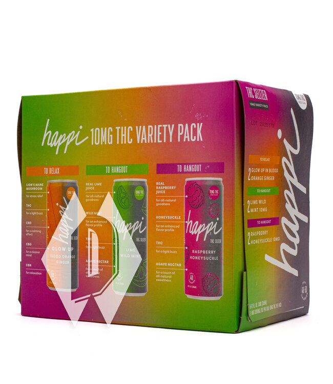 Happi 10mg Variety Pack 12oz 6pk