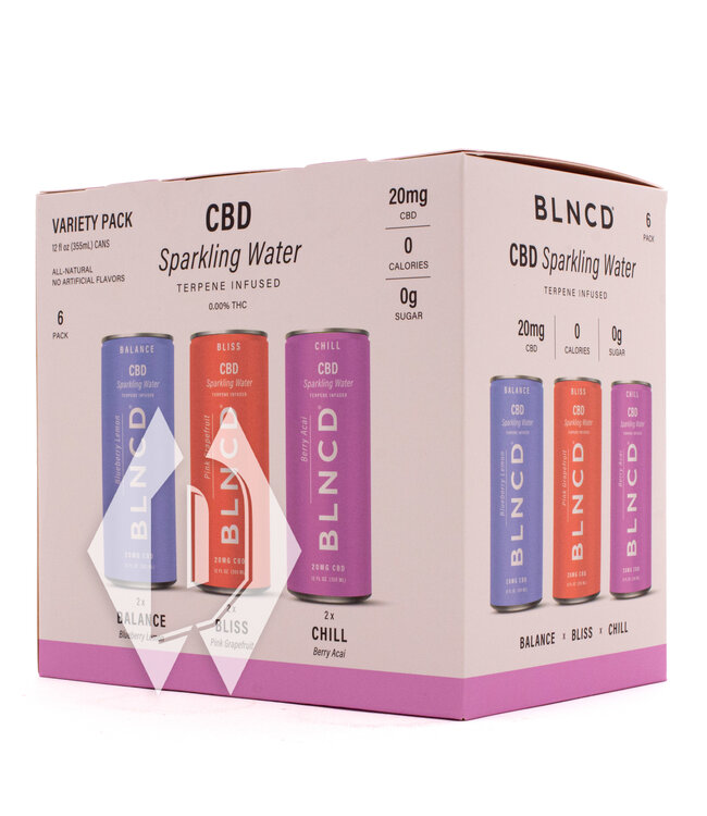 BLNCD CBD Variety Sparkling Water 20mg 12oz 6pk