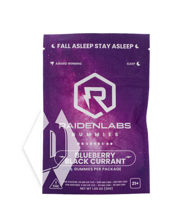 Raiden Labs Blueberry Black Currant Gummies 2mg 6pk