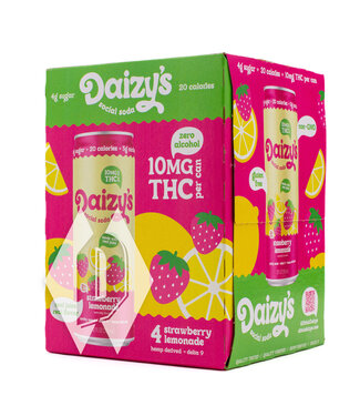 Daizys Social Soda Strawberry Lemonade 10mg 12oz 4pk