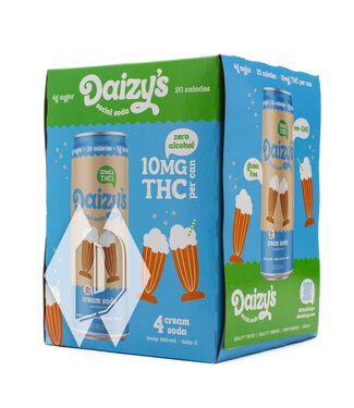 Daizys Social Soda Cream Soda 10mg 12oz 4pk