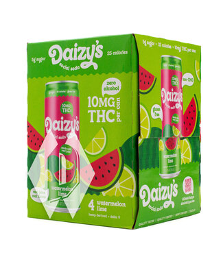 Daizys Social Soda Watermelon Lime 10mg 12oz 4pk