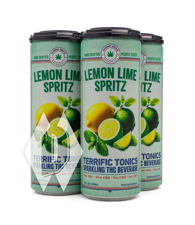 Harriet Grove Terrific Tonics Lemon Lime Spritz 10mg 12oz 4pk