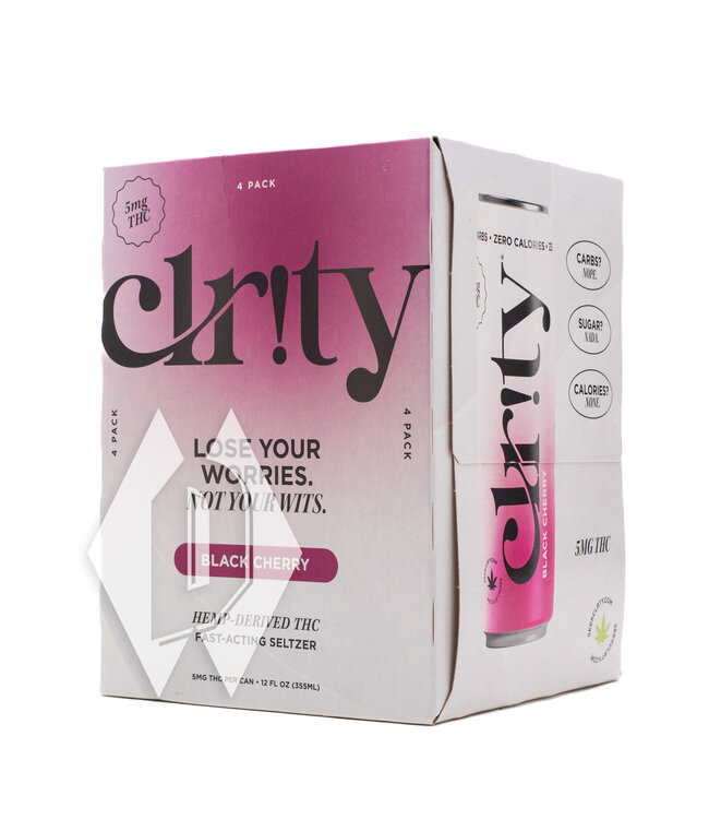 Clrity Black Cherry Seltzer 12oz 4pk 5mg