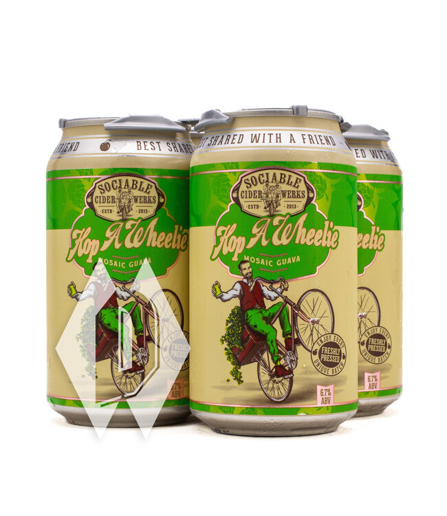 Sociable Hop A Wheelie Mosaic Guava Cider 12oz 4pk