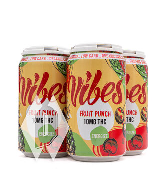 Vibes Fruit Punch Seltzer 10mg 12oz 4pk